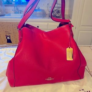 Coach Fuchsia Leather Edie Shoulder Bag